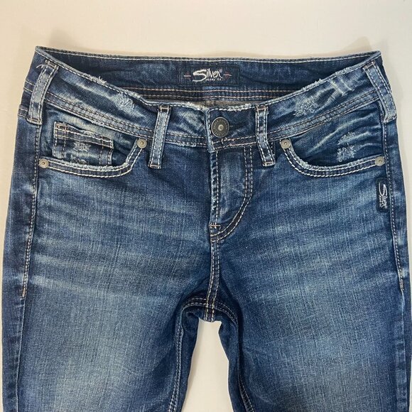 Silver Suki Slim Boot Jeans Women's Size 25 (26 x 31) Mid Rise Medium Wash - Picture 6 of 12